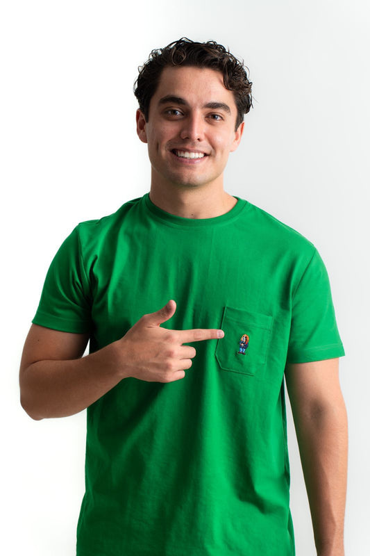 T-SHIRT VERDE CON  BOLSILLO